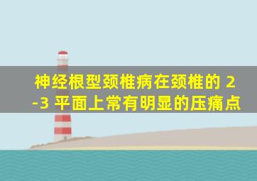 神经根型颈椎病在颈椎的 2-3 平面上常有明显的压痛点